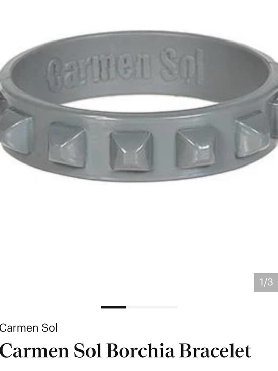 carmen sol Jewelry - Carmen Sol “Borchia” Silver Studded Metallic Women's Waterproof Bracelet
